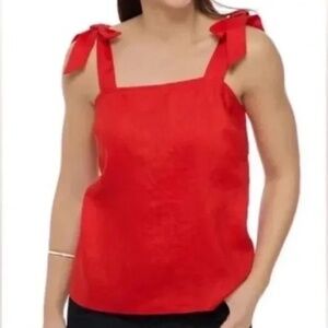 Women's Crown & Ivy Red Linen Square Neck Tank Top - Size XL
